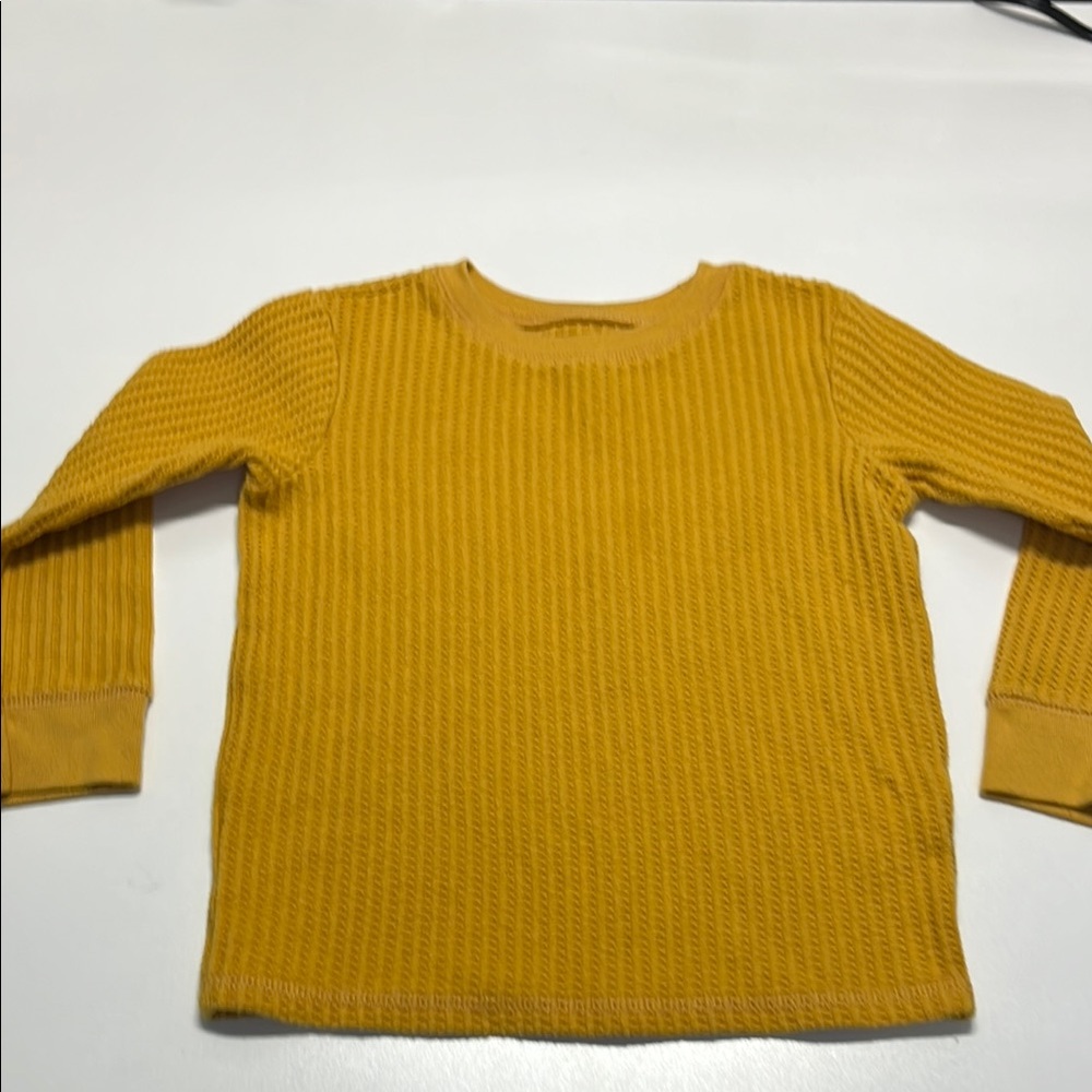 Mustard Ribbed Long Sleeve Top